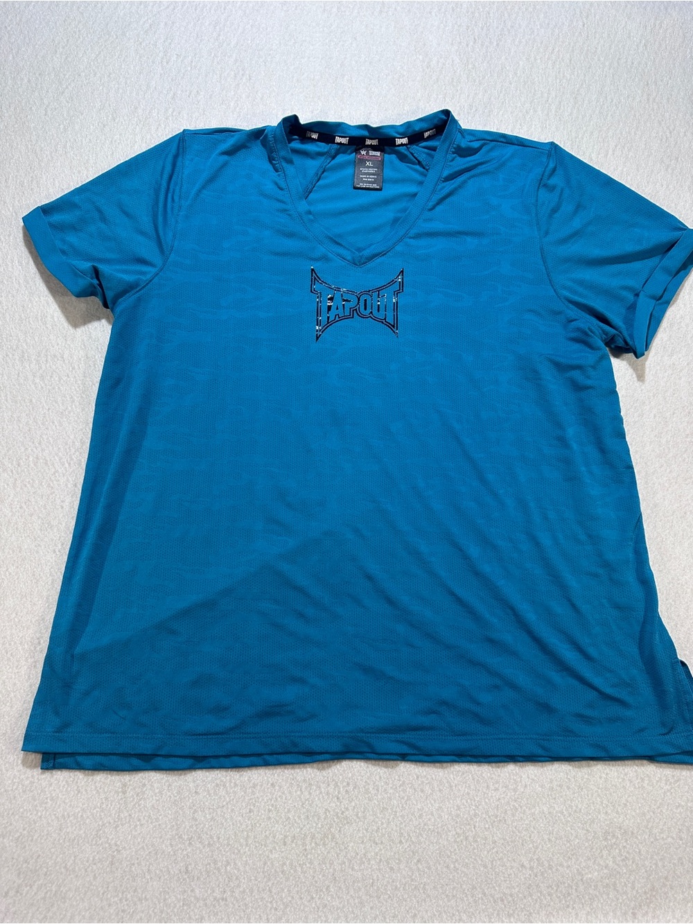 Tapout Women's V-Neck Active Tee in Teal size XL